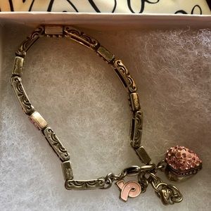 Beautiful Brighton Silver/Pink Heart Bracelet